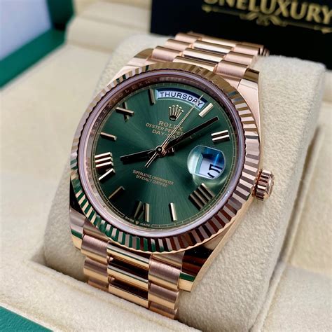 rolex green rose gold